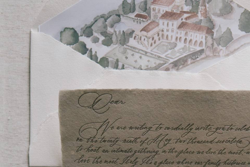 Letter-style Amalfi Invite