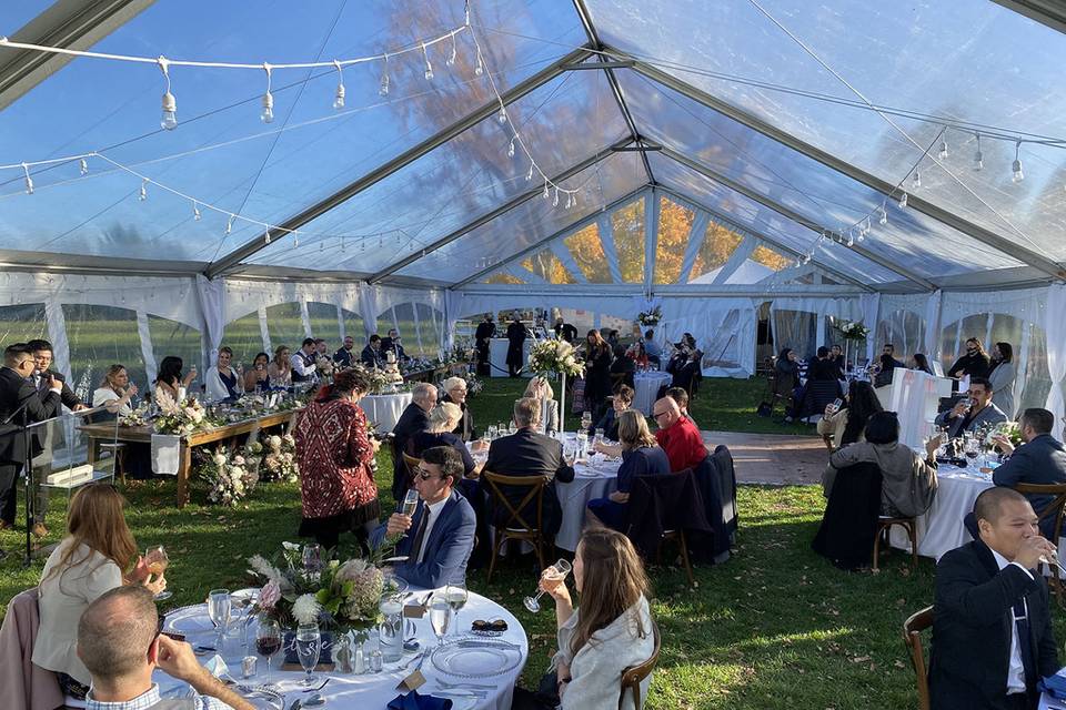 Clear-ceiling wedding tent