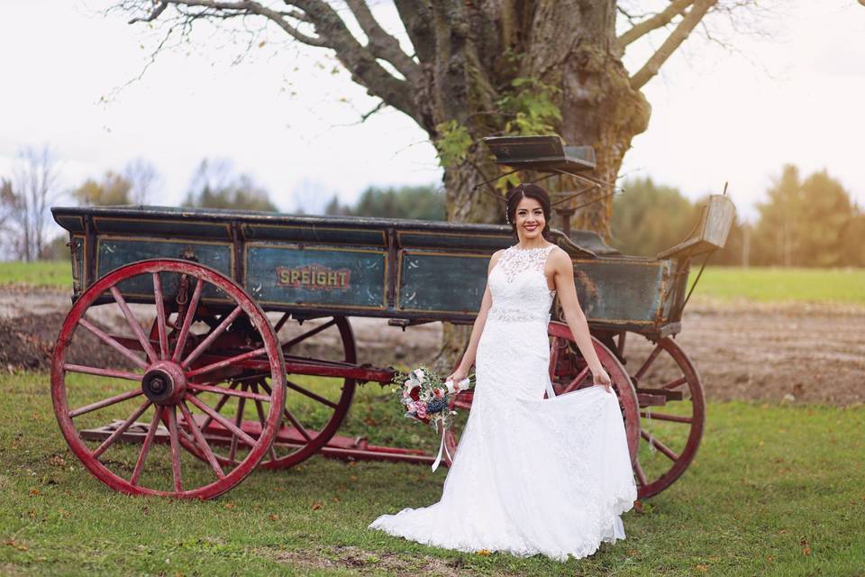 Vintage wagon on site