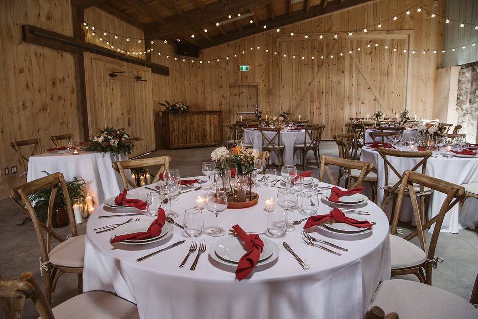Romantic barn reception