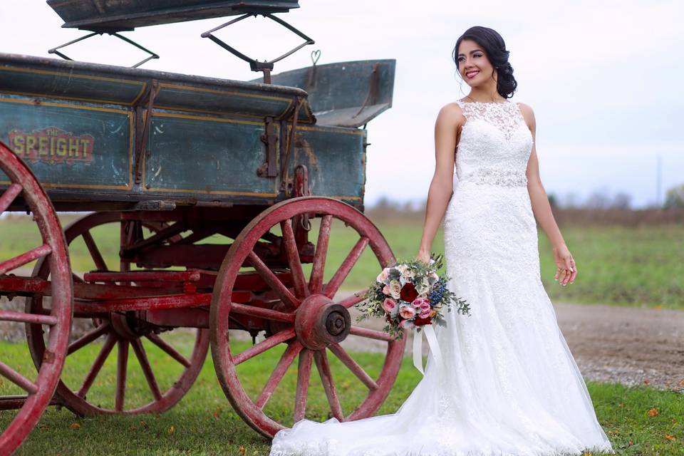 Vintage wagon on site