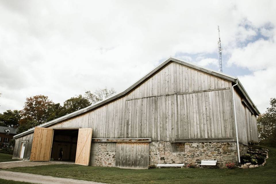 Inside the barn