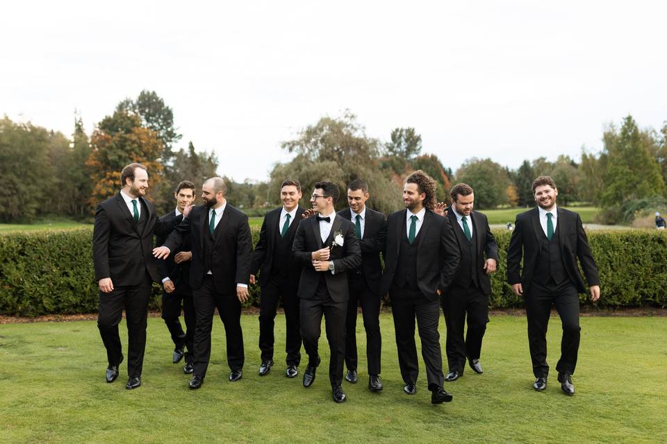 The dapper wedding party