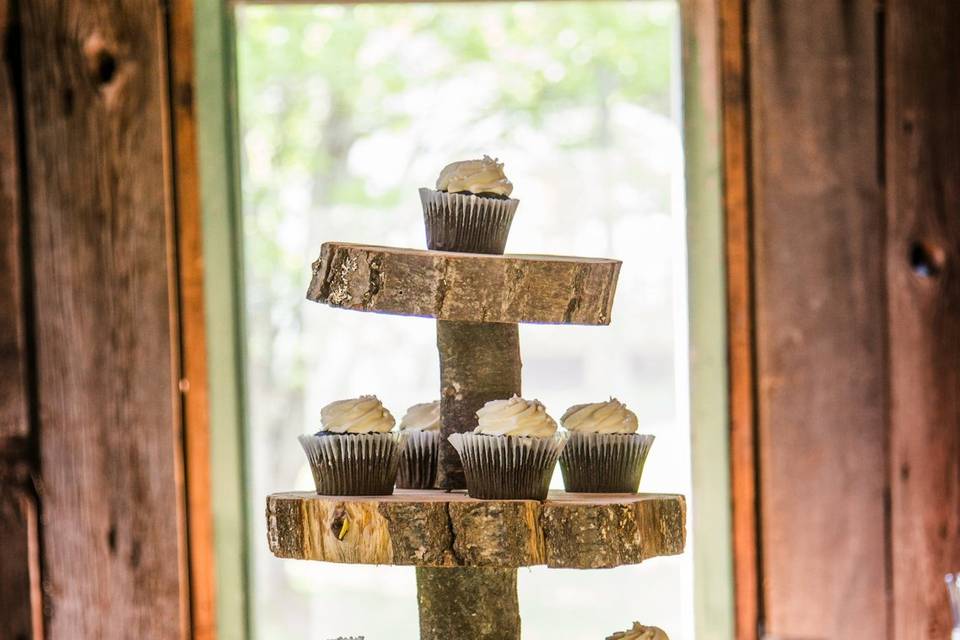 Rustic Wood Cupcake Tower