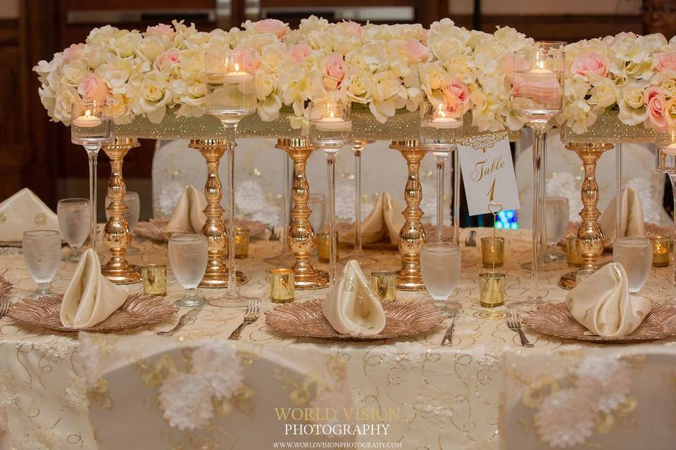 Table decor at reception