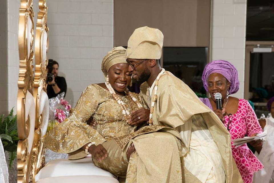 Groom lifting bride