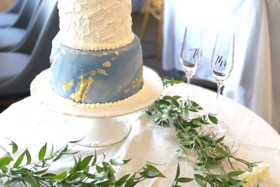 2 tier Marble Wedding Cake