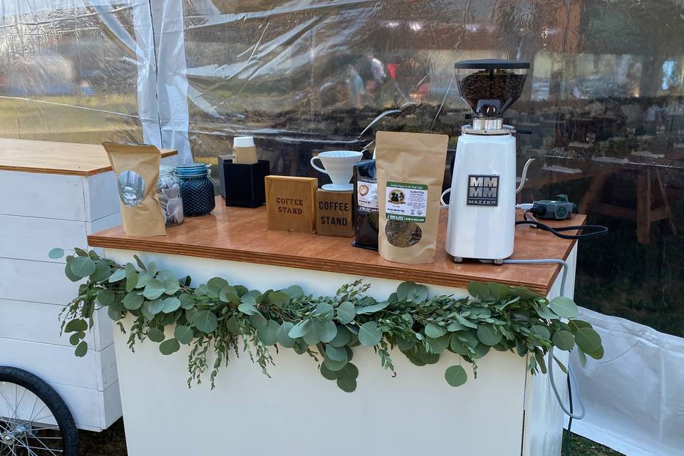 Our large coffee cart set up