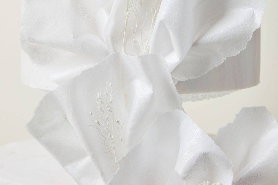 Close up translucent ruffle