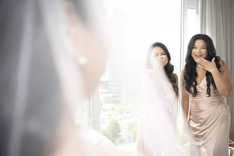 First look with bridal party
