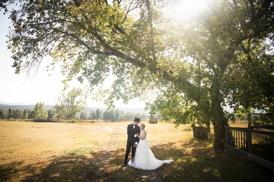 Whimsical portrait of couple