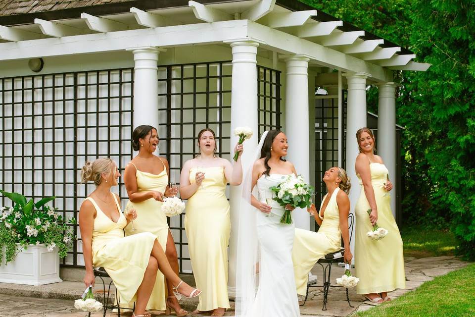 Bridesmaids getting ready