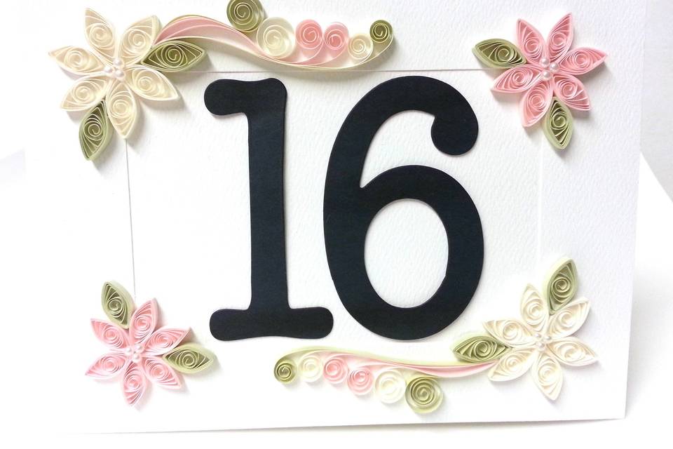 Blush Pink Table Number