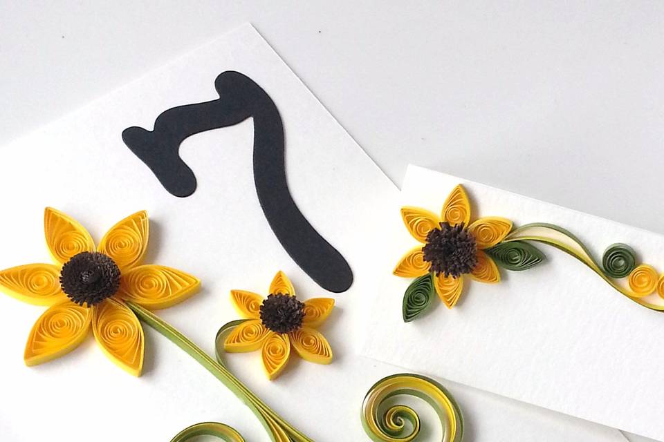 Sunflower Table Number
