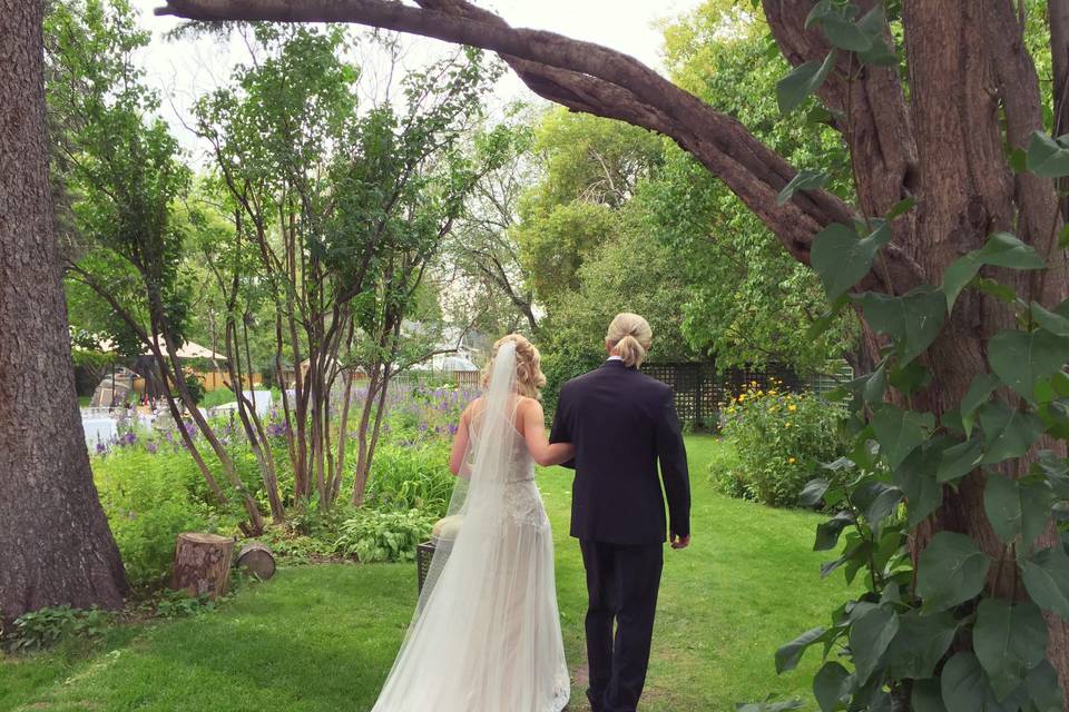 Garden Walk Down the Aisle