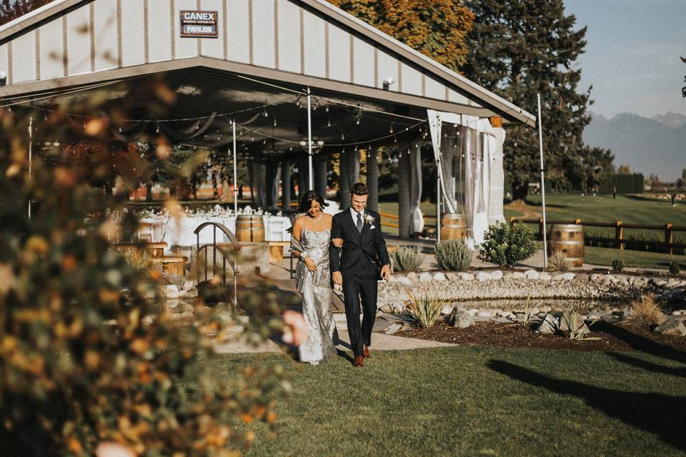 Ceremony site with arbor