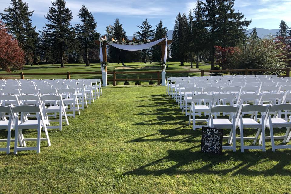 Ceremony site with arbor