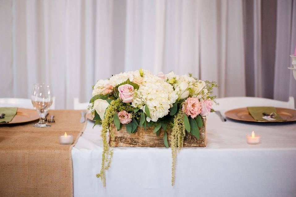 Rustic Head table flowers