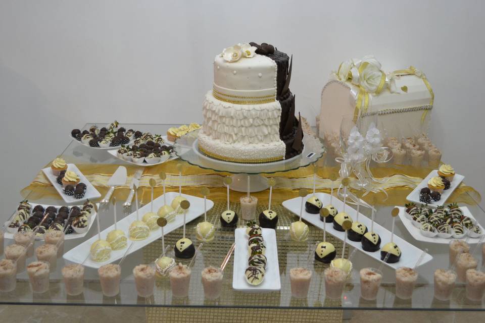 Dessert table and Wedding Cake