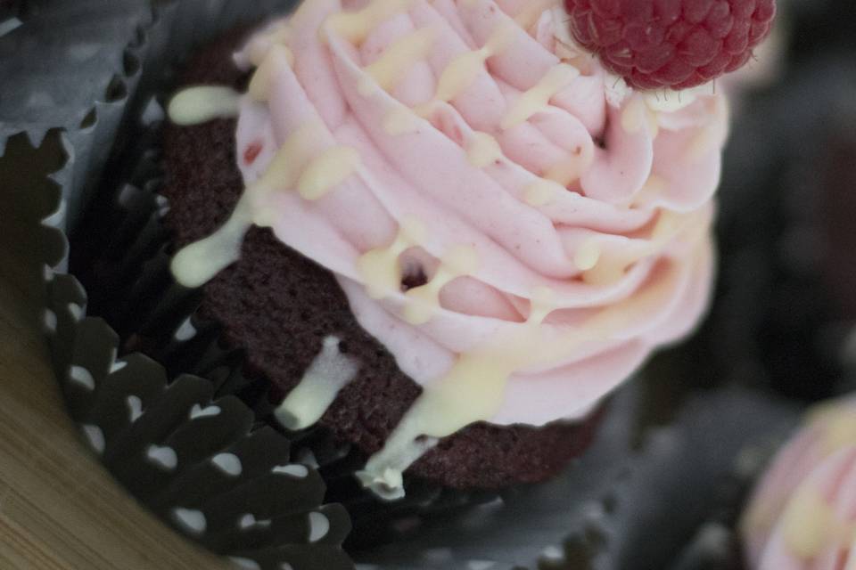 Salted choc raspberry cupcake