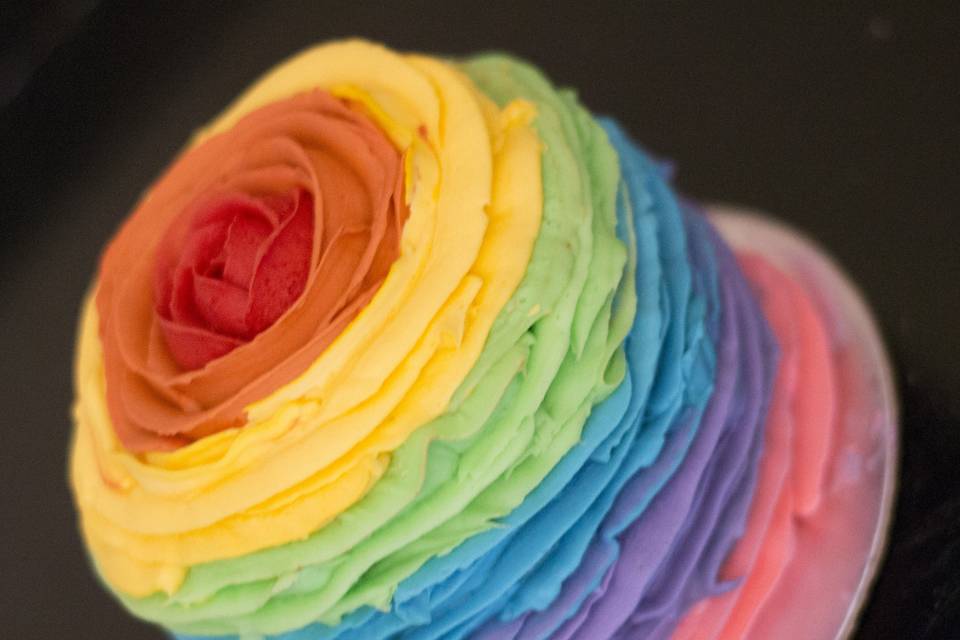 Rainbow rose cake