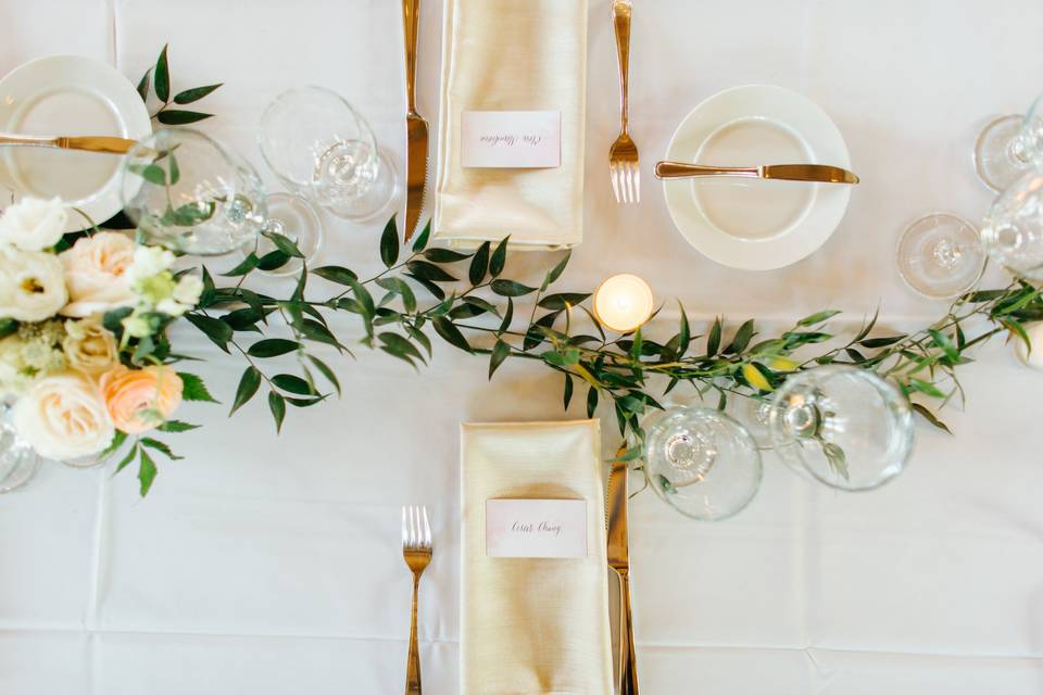 Place setting greenery