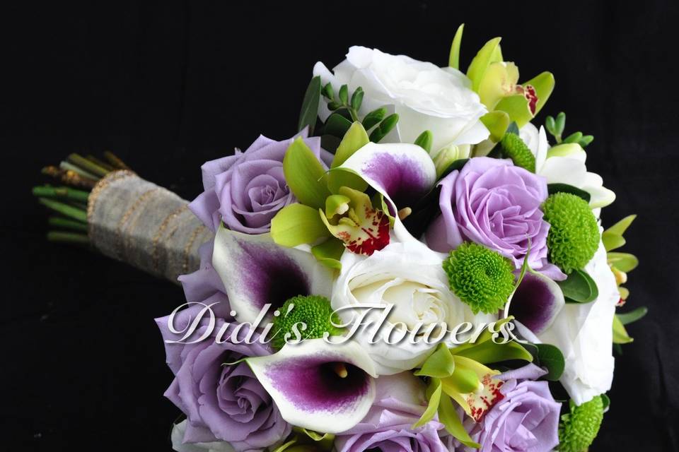 Purple/Green/White Bouquet