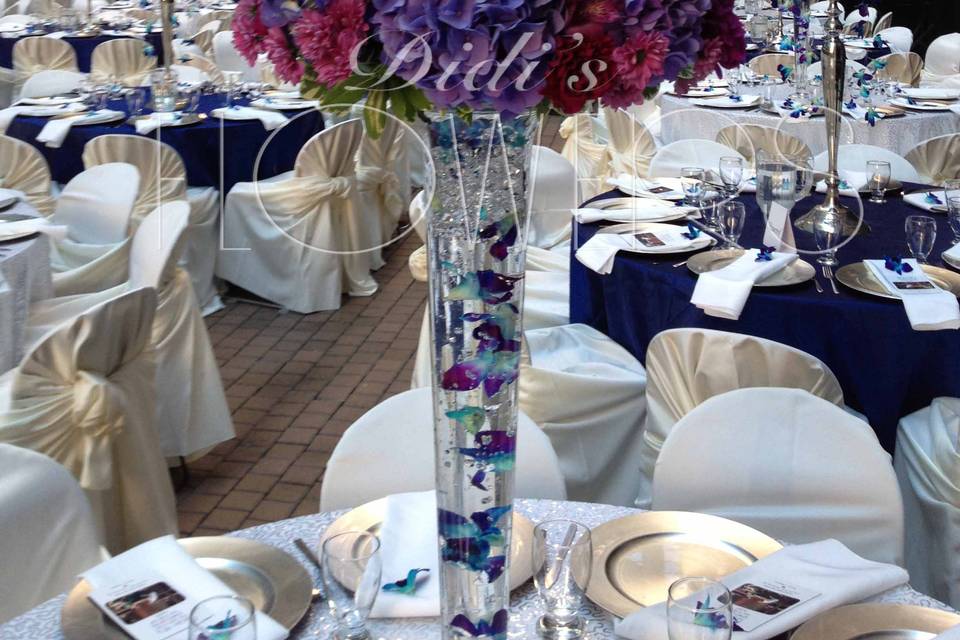 Purple centrepiece