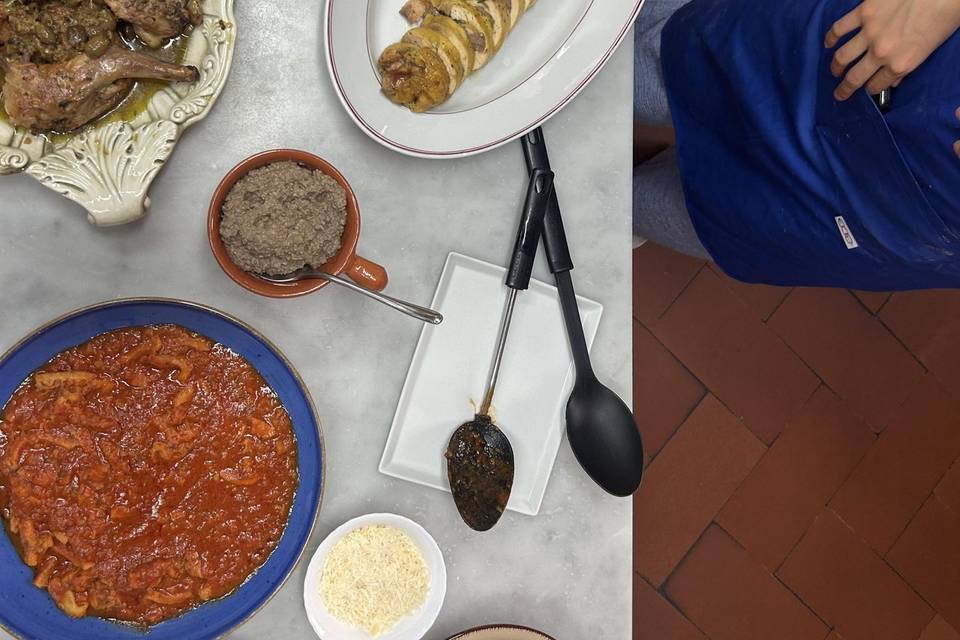 Family style Italian dinner