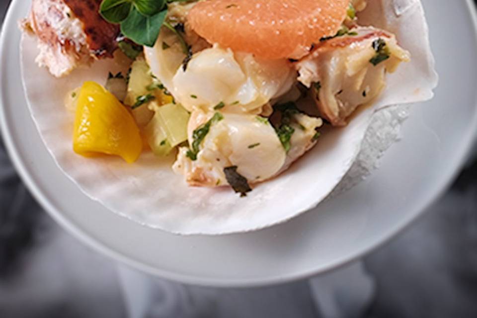 Seafood and citrus salad