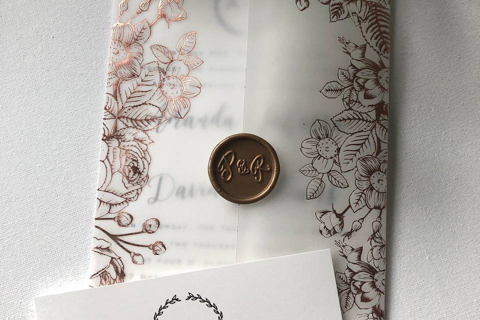 Vellum wrap with wax seal