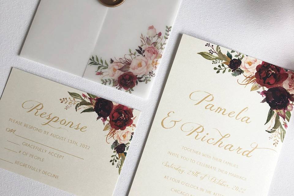 Fall invitation with wax seal