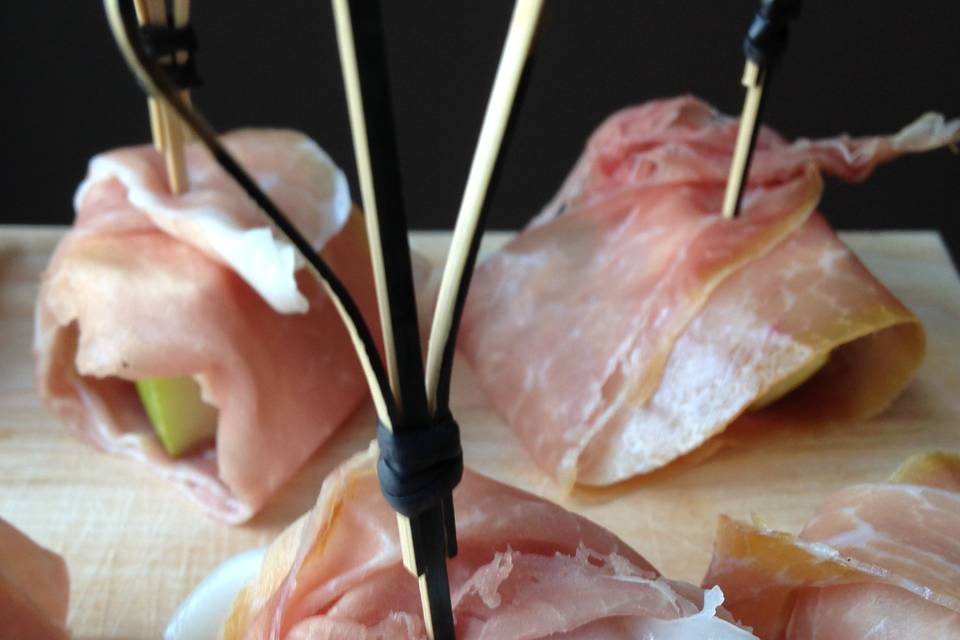 Pear, brie, and prosciutto