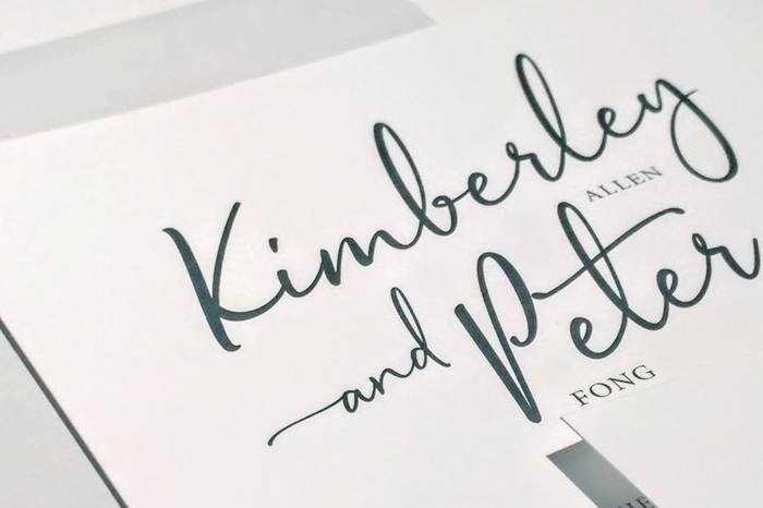 Modern grey and white invites