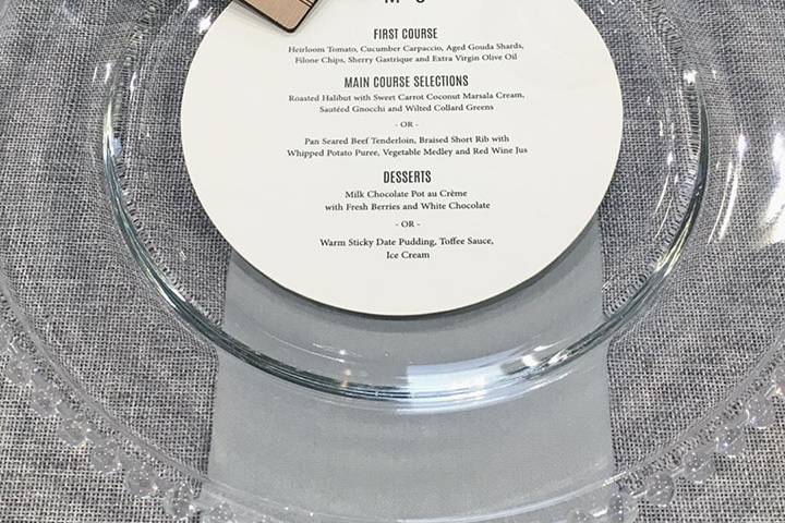 Round lasercut menus