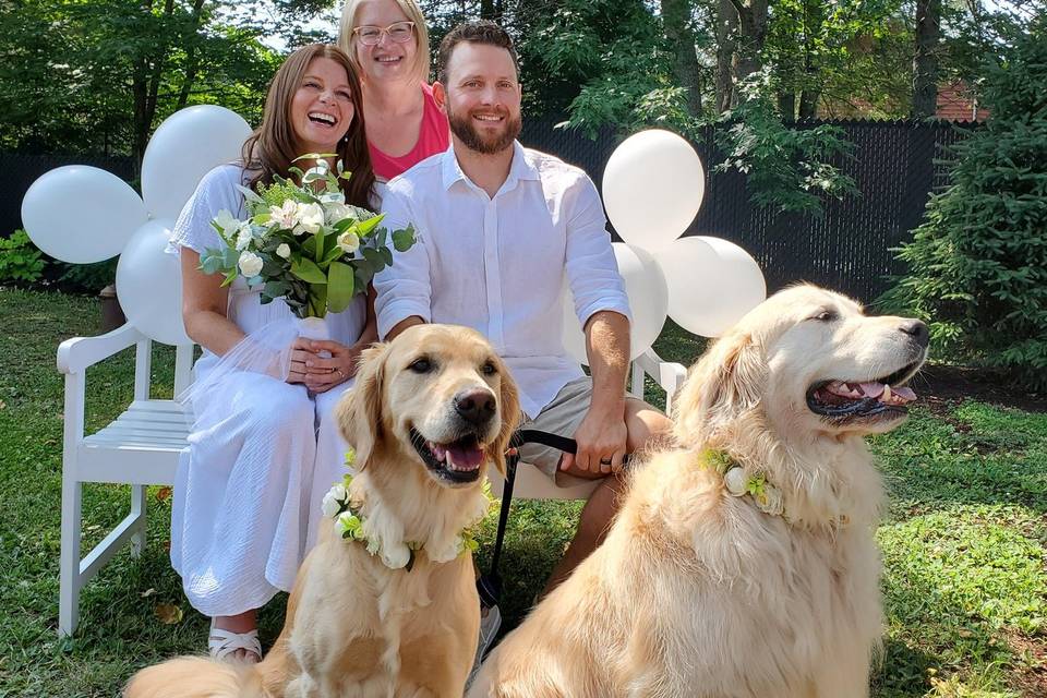 Backyard wedding & fur babies