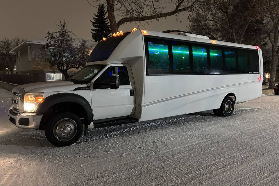 White party bus