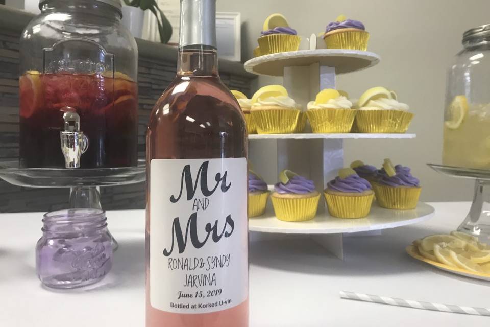 Bridal shower wine