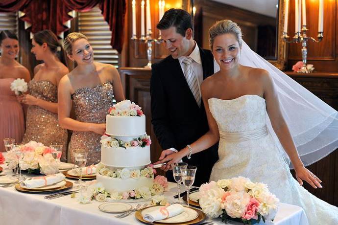 Couple at dessert table