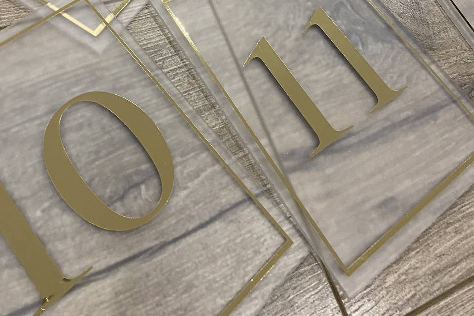 Frosted acrylic numbers