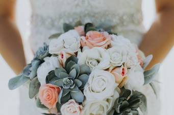 Succulents and roses