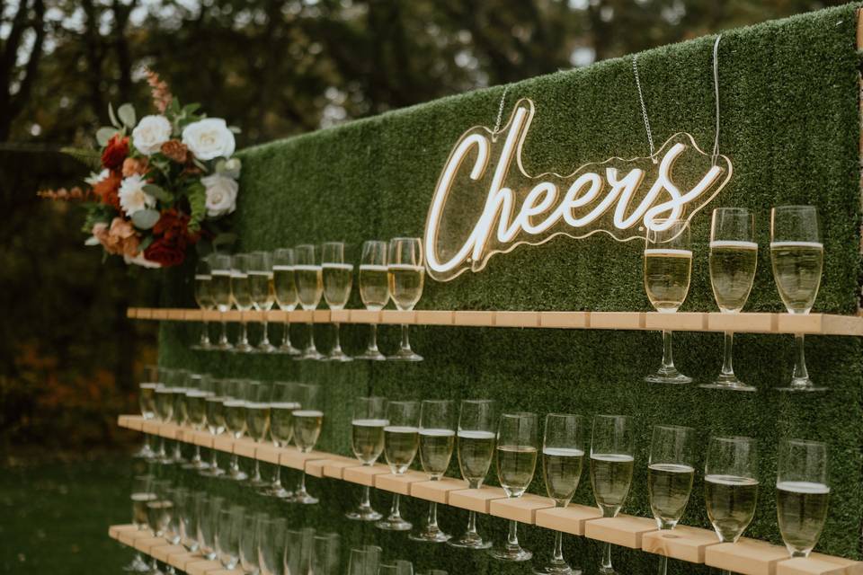 Champagne Wall with Glasses
