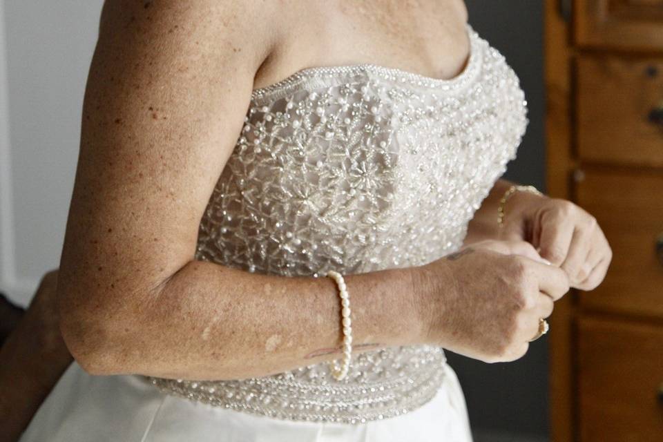 A bride getting ready