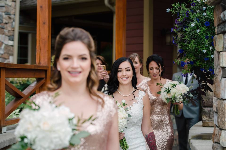 Wedding dress at cottage