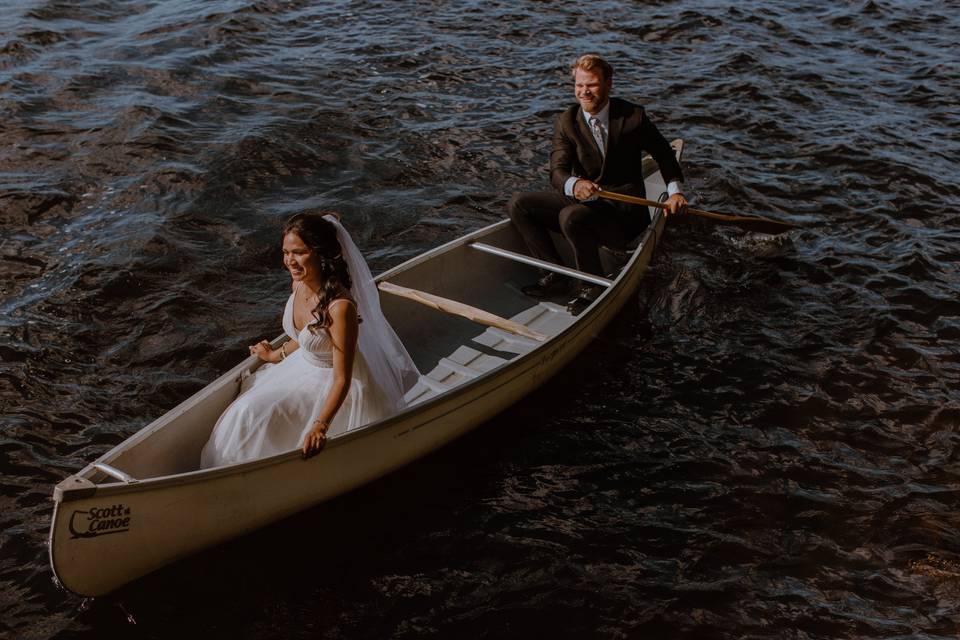 Wedding on the dock, Ontario