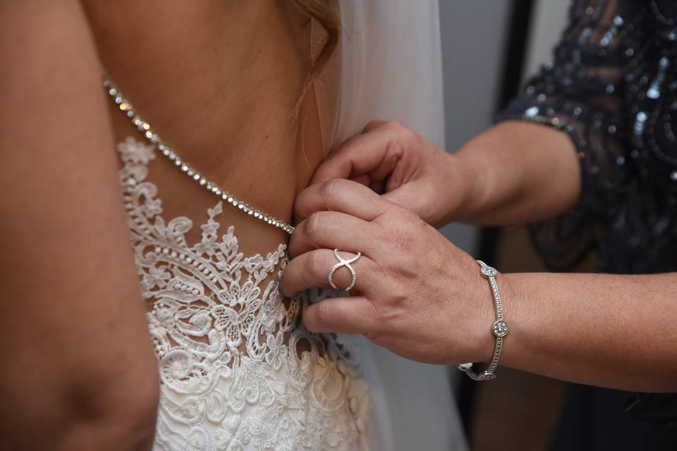 Bride getting ready