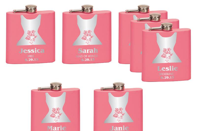 Matte Pink 6oz Flask