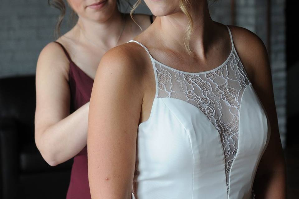 Bride getting ready