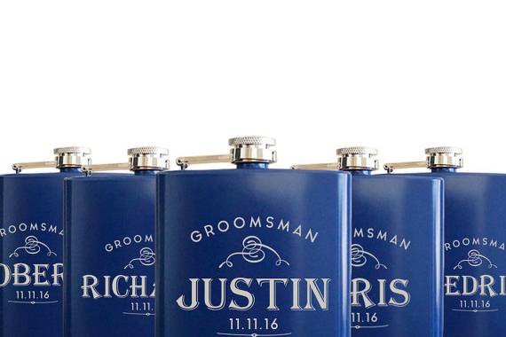 Gloss Blue 6oz Flasks