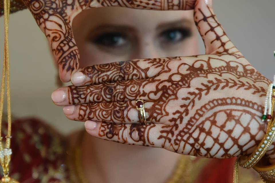 Bride getting ready